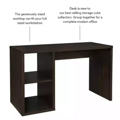 Kirklands Home Office Furniture|Espresso Cube Storage Wood Desk