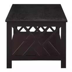 Kirklands Home Coffee Tables|Espresso Cut-Out Sides Coffee Table Brown