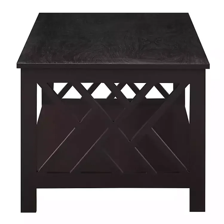 Kirklands Home Coffee Tables|Espresso Cut-Out Sides Coffee Table Brown