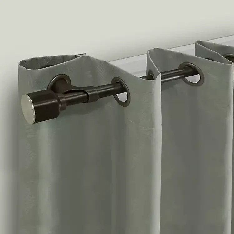 Kirklands Home Curtain Rods & Hardware|Espresso Metal Blackout Finial Curtain Rod, 36 in.