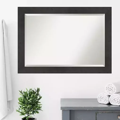 Kirklands Home Framed Mirrors|Espresso Plank Beveled Mirror