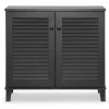 Kirklands Home Cabinets & Sideboards|Espresso Shutter Door Wooden Cabinet