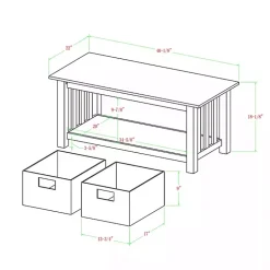 Kirklands Home Coffee Tables|Espresso Traditional Wooden Basket Coffee Table Brown