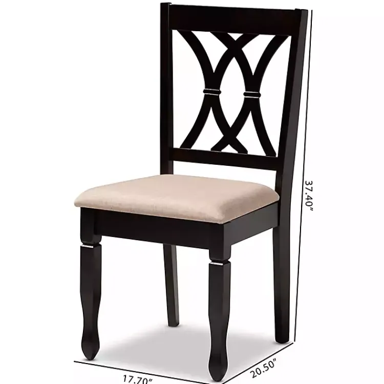 Kirklands Home Dining Chairs|Espresso Upholstered Reneau 4-pc. Dining Chair Set Tan