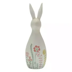 Clearance Etched Floral Bunny Statues, Set of 2 Easter Decorations