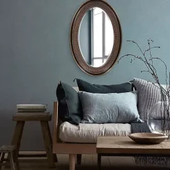 Kirklands Home Decorative Mirrors|Ethan Bronze Ribbed Oval Wall Mirror