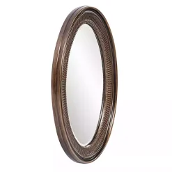 Kirklands Home Decorative Mirrors|Ethan Bronze Ribbed Oval Wall Mirror
