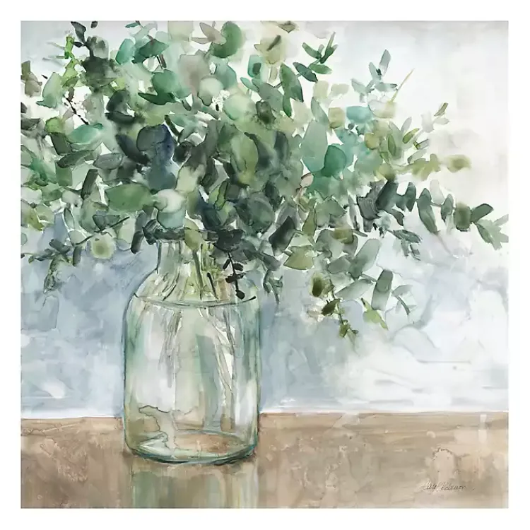 Kirklands Home Canvas Art|Eucalyptus Bouquet Giclee Canvas Print, 30x30 in.