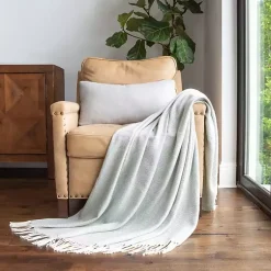 Best Eucalyptus Herringbone Throw with Fringe Blankets & Throws