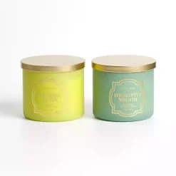 Sale Eucalyptus Wreath & Cucumber Cactus 2pc Candle Set Candles