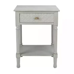 Kirklands Home Accent & End Tables|Evelina Textured Single Drawer Accent Table Gray