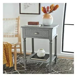 Kirklands Home Accent & End Tables|Evelina Textured Single Drawer Accent Table Gray
