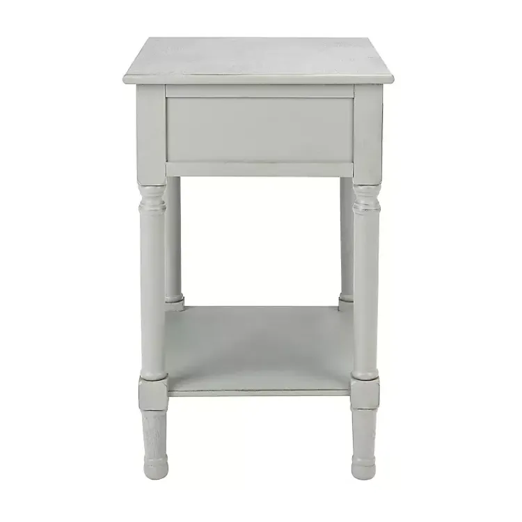 Kirklands Home Accent & End Tables|Evelina Textured Single Drawer Accent Table Gray