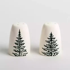 Evergreen Trees Ceramic Salt & Pepper Shaker Set Christmas Dining & Entertaining