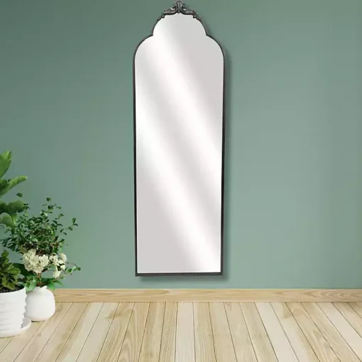 Kirklands Home Full Length & Floor Mirrors|Everlaine Modern Victorian Leaner Mirror Black