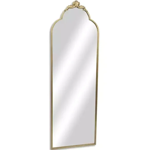 Kirklands Home Full Length & Floor Mirrors|Everlaine Modern Victorian Leaner Mirror Gold