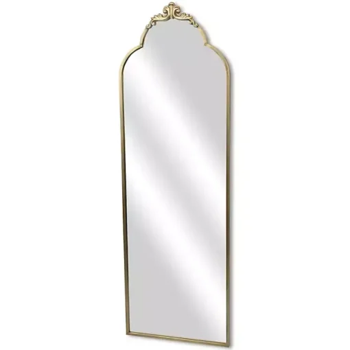 Kirklands Home Full Length & Floor Mirrors|Everlaine Modern Victorian Leaner Mirror Gold