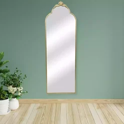 Kirklands Home Full Length & Floor Mirrors|Everlaine Modern Victorian Leaner Mirror Gold