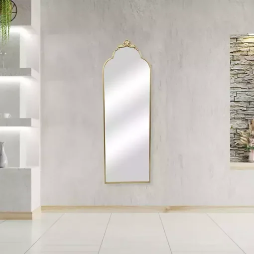 Kirklands Home Full Length & Floor Mirrors|Everlaine Modern Victorian Leaner Mirror Gold
