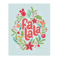 Fa La La Wreath Canvas Art Print Christmas Art & Wall Decor