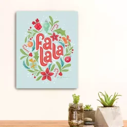 Fa La La Wreath Canvas Art Print Christmas Art & Wall Decor