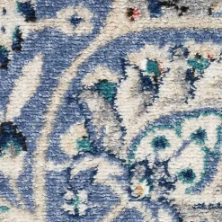 Kirklands Home Area Rugs|Faded Gray & Blue Floral Medallion Area Rug, 5x7