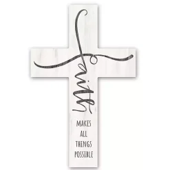 Kirklands Home Wall Quotes & Signs|Faith Makes All Things Possible Cross Wall Plaque