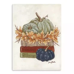 Sale Fall Book Stack Canvas Art Print Fall