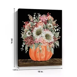 Best Fall Bouquet & Pumpkin Canvas Art Print, 18x24 in. Fall