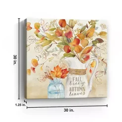 Fall Breeze Autumn Leaves Canvas Print, 30x30 in. Fall