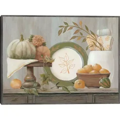 New Fall Kitchen Scene Framed Canvas Art Print Fall