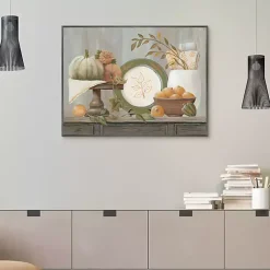 New Fall Kitchen Scene Framed Canvas Art Print Fall