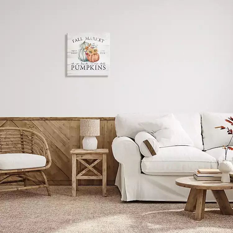 Hot Fall Market Pumpkins Canvas Wall Plaque Fall