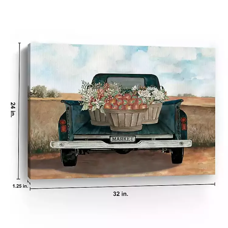 Clearance Fall Market Truck Canvas Art Print, 32x24 in. Fall