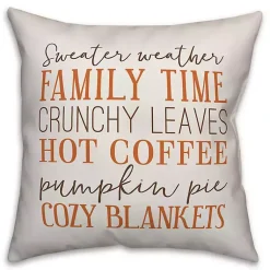 Fall Things with Brown Plaid Back Pillow Fall