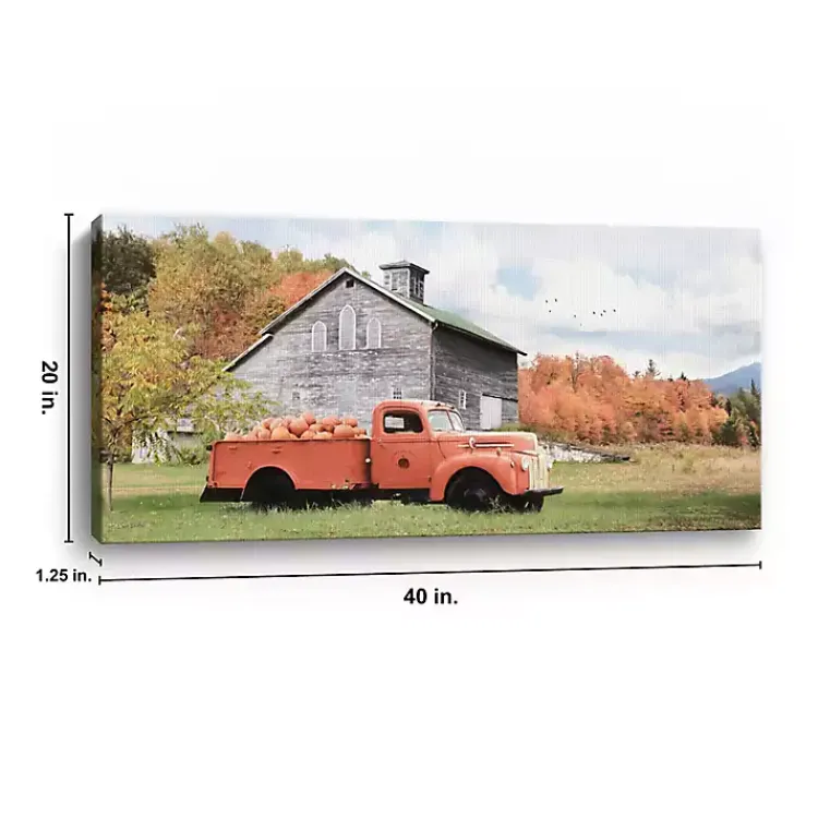 Clearance Fall Truck and Barn Canvas Art Print Fall