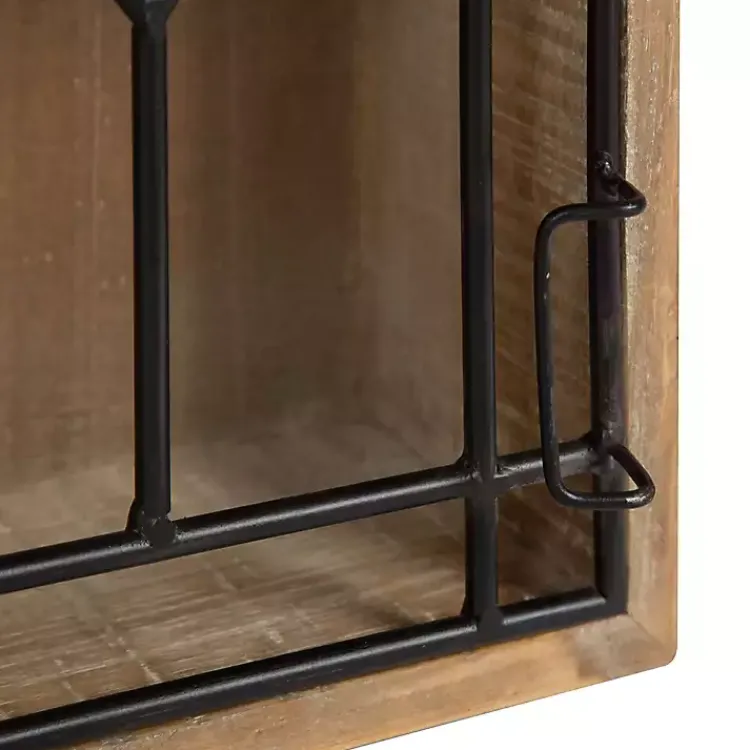 Kirklands Home Wall Storage|Farmhouse Chic Rustic Wood & Iron Wall Cabinet