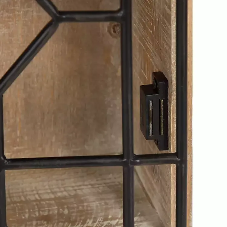 Kirklands Home Wall Storage|Farmhouse Chic Rustic Wood & Iron Wall Cabinet