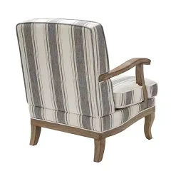 Kirklands Home Accent Chairs|Farmhouse Gray & Brown Striped Armchairs, Set of 2
