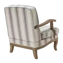 Kirklands Home Accent Chairs|Farmhouse Gray & Ivory Striped Armchair