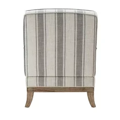 Kirklands Home Accent Chairs|Farmhouse Gray & Ivory Striped Armchair