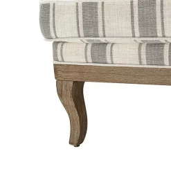 Kirklands Home Accent Chairs|Farmhouse Gray & Ivory Striped Armchair