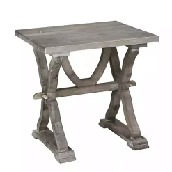 Kirklands Home Accent & End Tables|Farmhouse Trestle Base Accent Table Gray