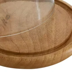 Best Farmhouse Wood and Glass Cloche, 6 in. Decorative Accents