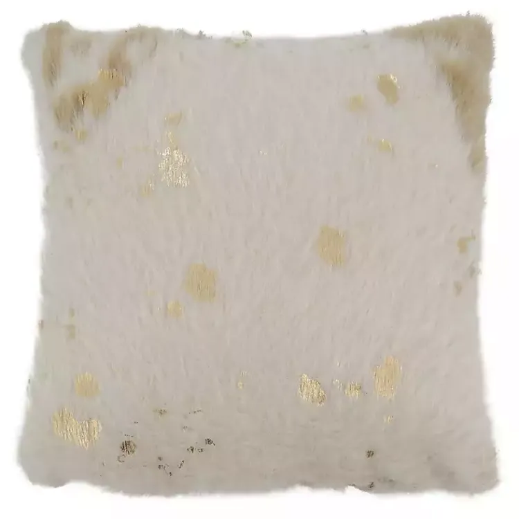 Clearance Faux Cow Hide and Gold Foil Accent Pillow Pillows