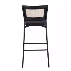 Kirklands Home Bar Stools & Counter Height Stools|Faux Leather and Rattan Bar Stools, Set of 2