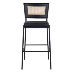 Kirklands Home Bar Stools & Counter Height Stools|Faux Leather and Rattan Bar Stools, Set of 2