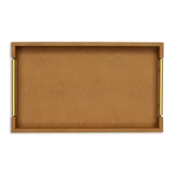 Discount Faux Leather Camel Tray Decorative Trays