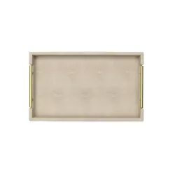 Clearance Faux Leather Ivory Tray Decorative Trays