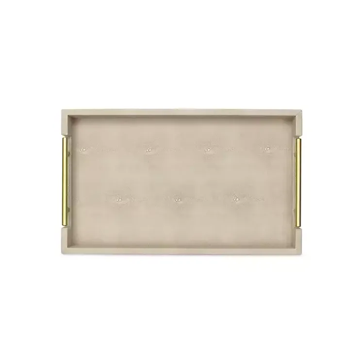 Clearance Faux Leather Ivory Tray Decorative Trays